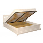 Белые двуспальные кровати с подъемным механизмом