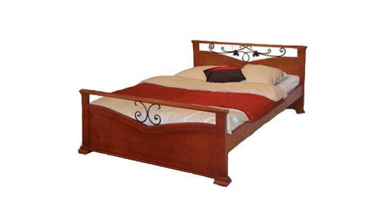 Кровать Золушка с ковкой из массива березы