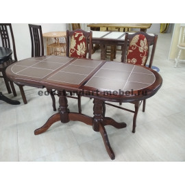Стол№17 2-х балясный с плиткой,старый орех-3